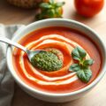 Romige tomatensoep met pesto