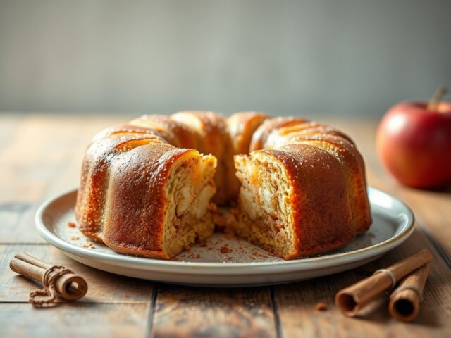 Ronde appelcake — AI-gegenereerde illustratie