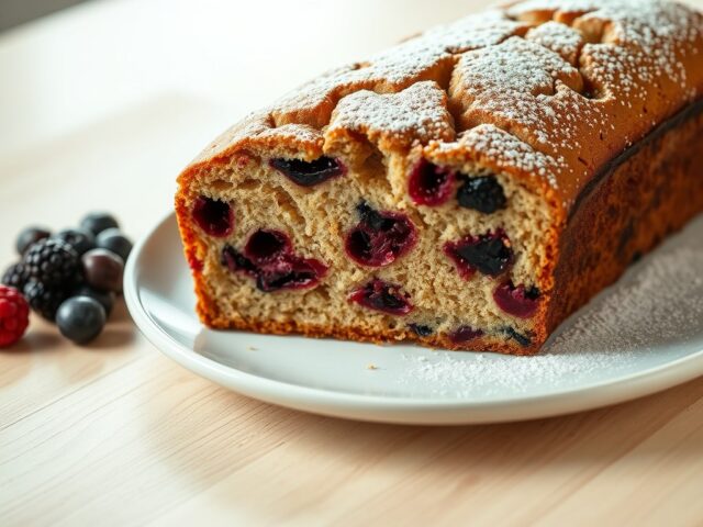 Rood fruit-broodcake