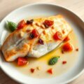Roodbaars met gedroogde tomaat en pijnboompitten