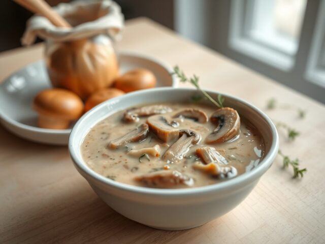 Roomsaus van kastanjechampignons (zie opm)