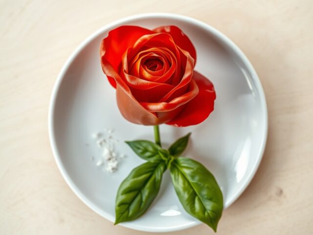 Roosje als garnering