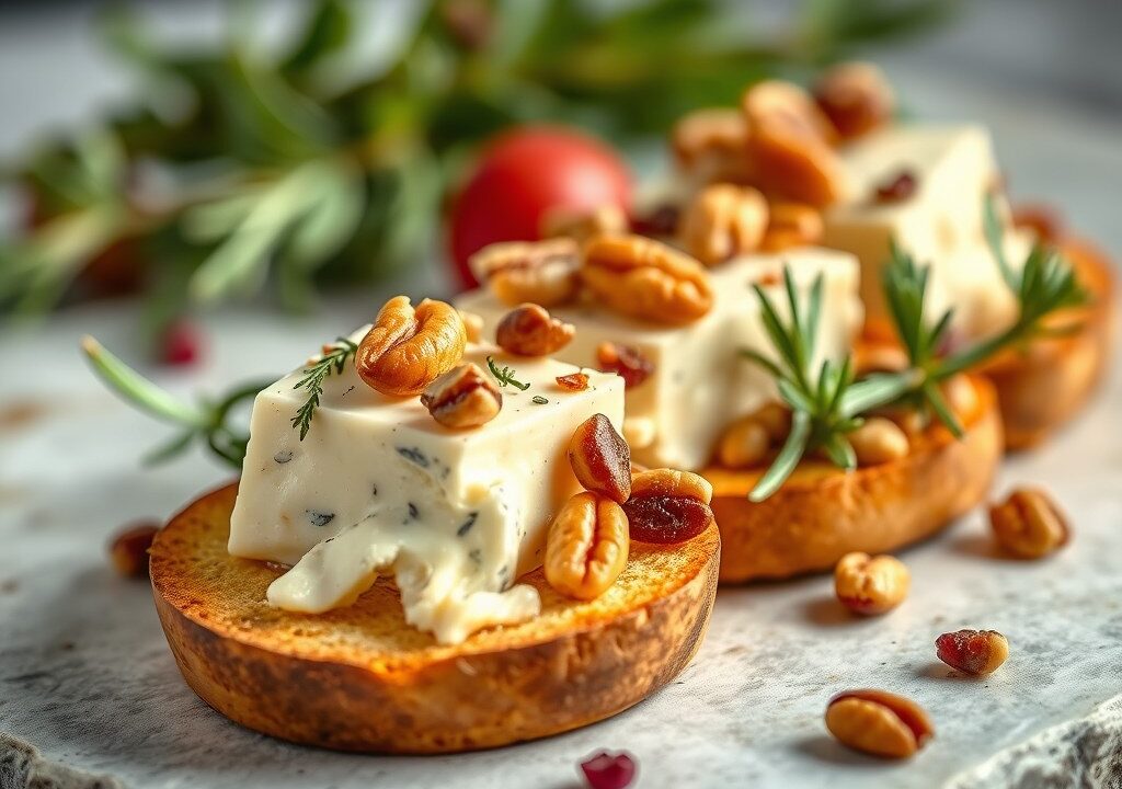 Roquefort met noten tapas — AI-gegenereerde illustratie