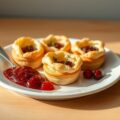 Roquefort-tijmkroontjes met cranberrycompote
