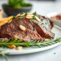 Rosbief met kruiden en amandelen