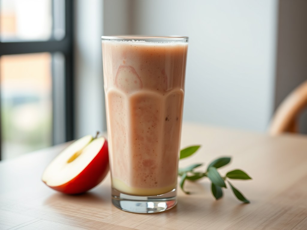 Roze -groene- smoothie, AI-gegenereerde illustratie