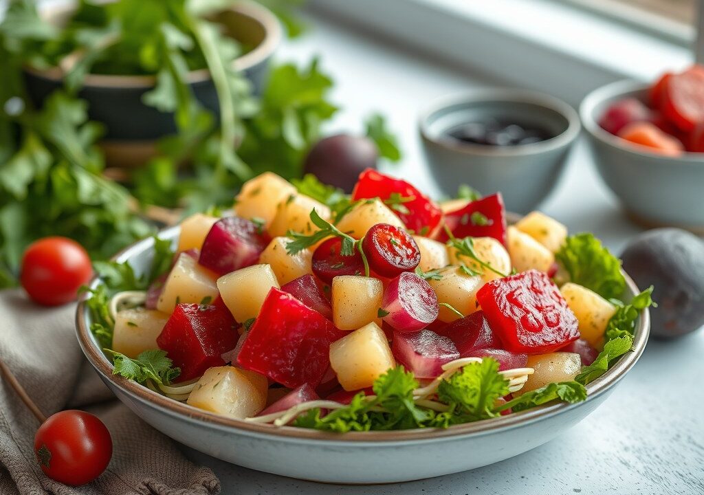Roze huzarensalades (uit potjes), AI-gegenereerde illustratie