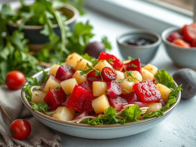 Roze huzarensalades (uit potjes) — AI-gegenereerde illustratie