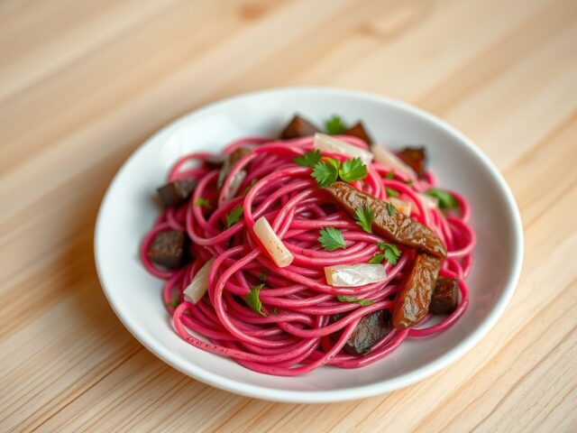 Roze spaghetti