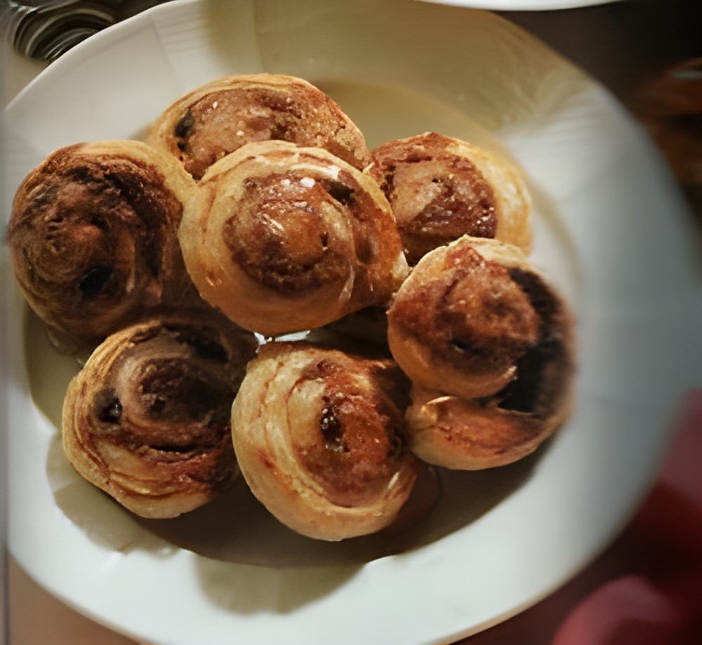 Rozijnenbroodjes van bladerdeeg