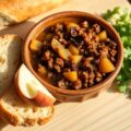 Rozijnengehakt met stokbrood