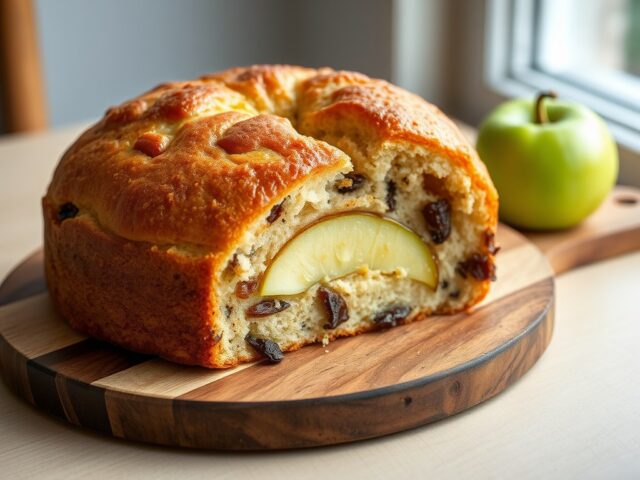 Rozijnenkoek met appel