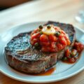Rumpsteak Pizzaiola (costata di bue alla pizzaiola)