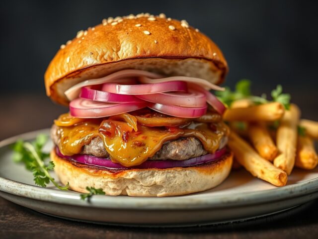 Runder-Lende-Burger met Uien-Confit