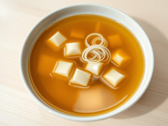 Runderbouillon met eiergelei en bosui