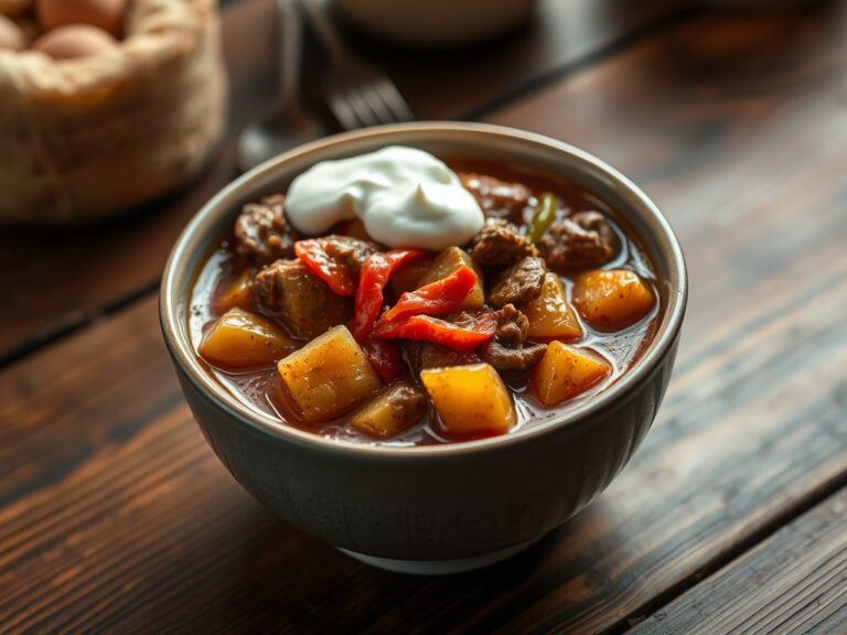 Rundergoulash met aardappelen