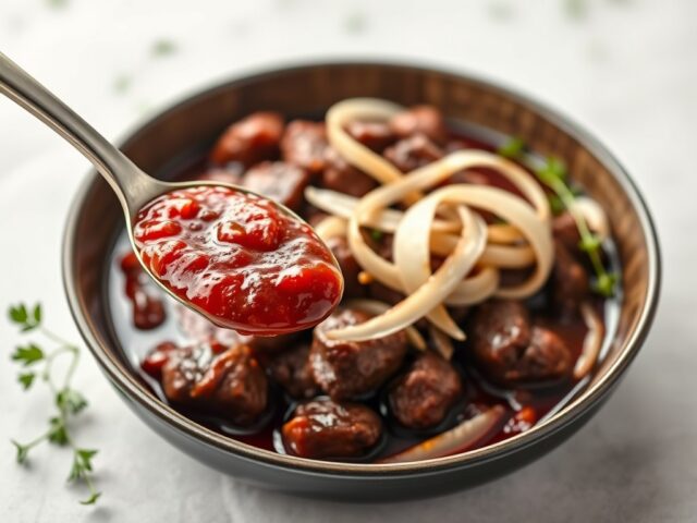 Runderragout in rode wijnsaus