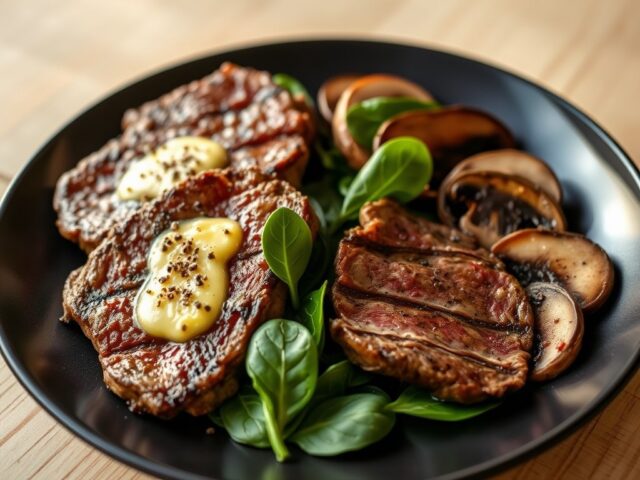 rundersteaks met knoflookboter