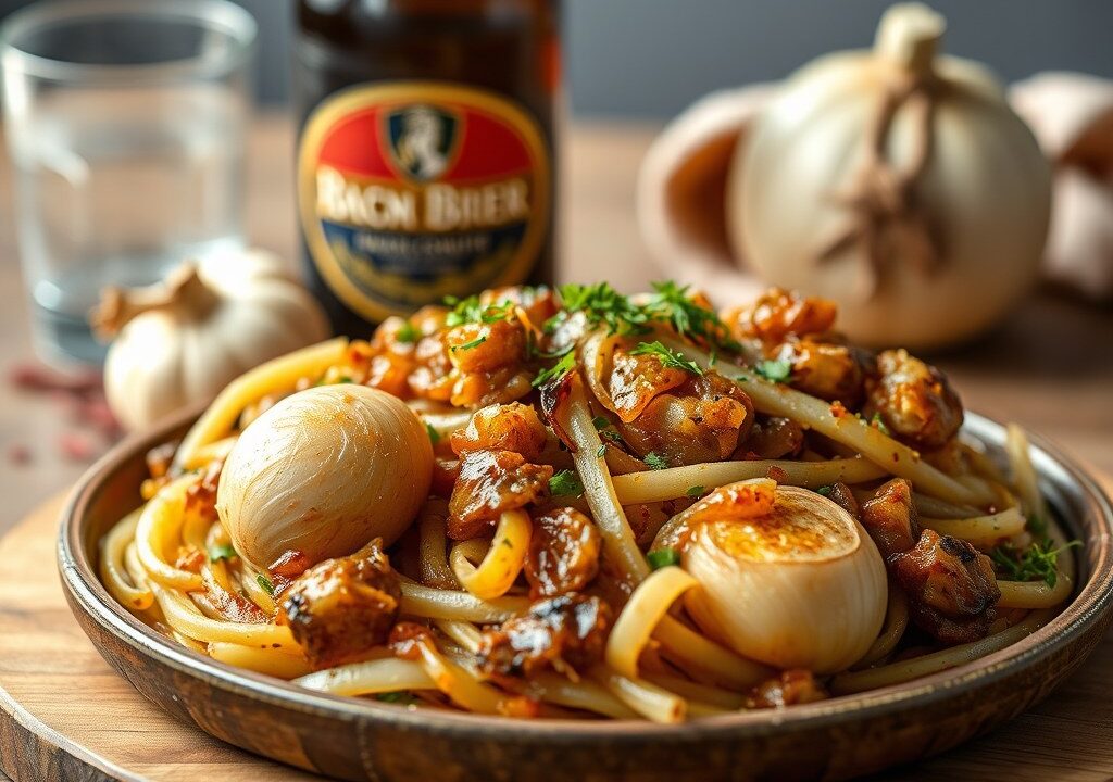 Runderstoof met Bockbier, AI-gegenereerde illustratie