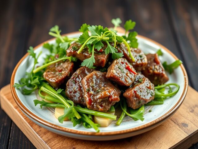 Rundvleessalade met asperges en rucola