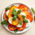 Salade caprese met nectarine