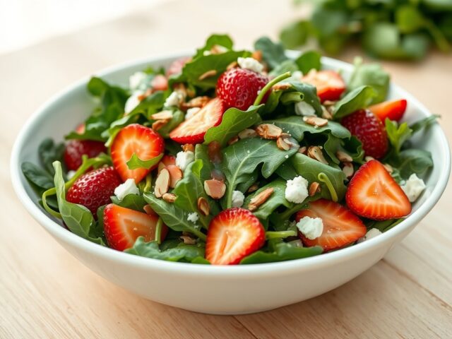 Salade met Aardbeiendressing