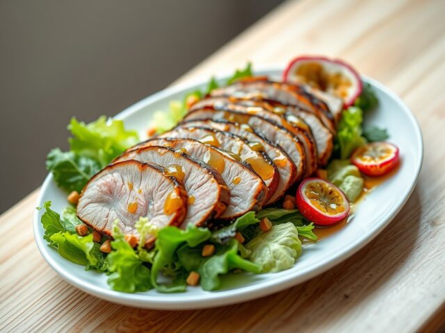 Salade met eendeborst en passievruchten: