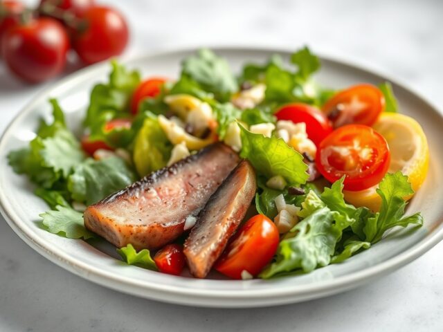 Salade met gerookte forel