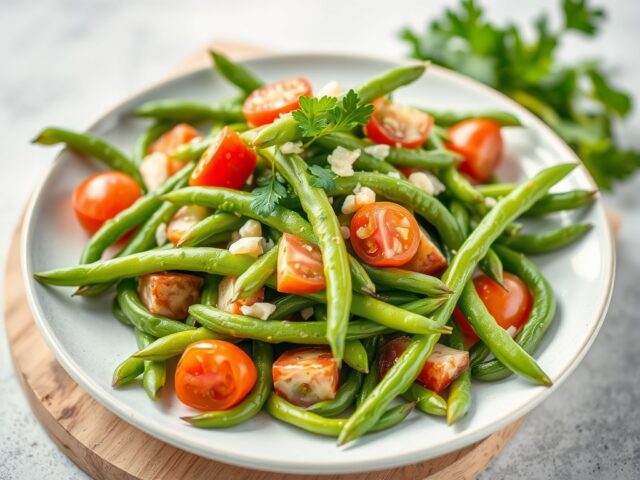 Salade met groene boontjes — AI-gegenereerde illustratie