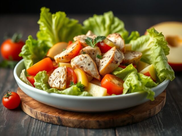 Salade met kip en appel