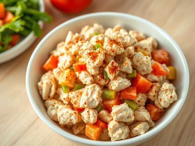 Salade met kip en paprika