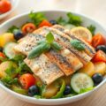 Salade met makreelfilets en groenten