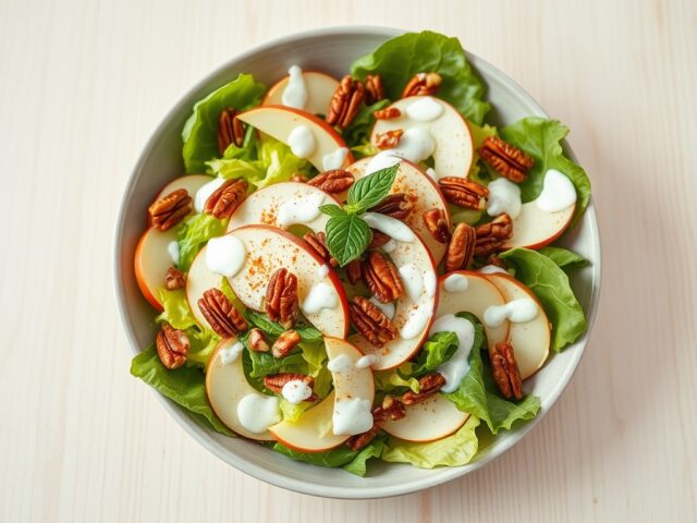 Salade met Pecannoten en een Yoghurt Dressing