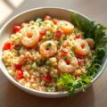 Salade met taboulé en Stellendamse garnalen