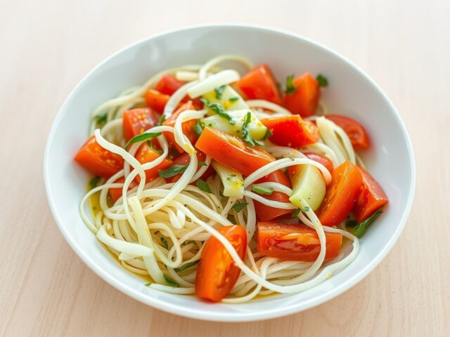 Salade met venkel,tomaat en komkommer