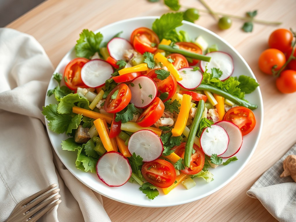 Salade Niçoise, AI-gegenereerde illustratie