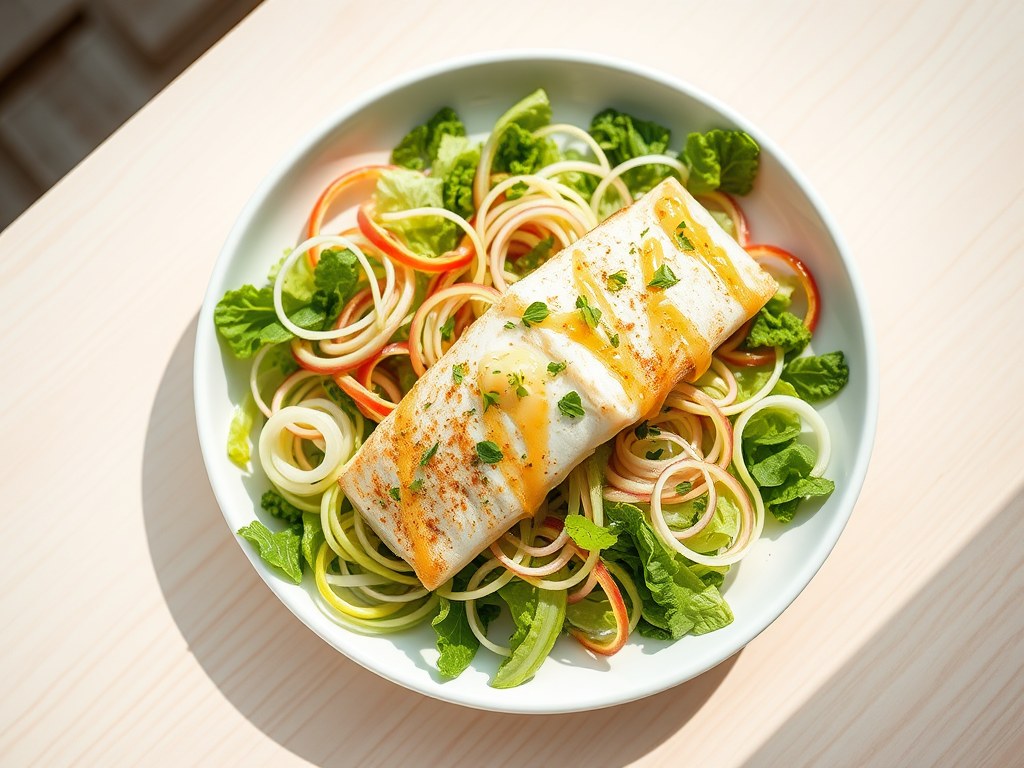 Salade van aspergelinten, AI-gegenereerde illustratie