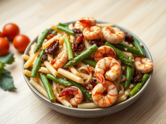 Salade van asperges en scampi’s