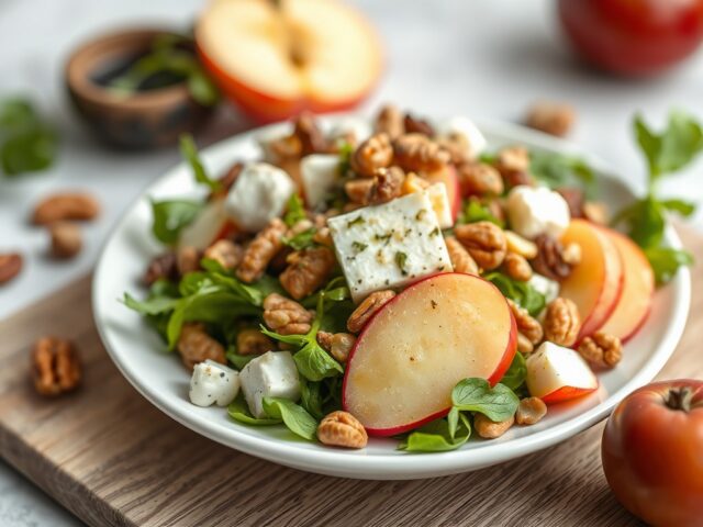 Salade van Bietjes-Appel-Kaas en Noten — AI-gegenereerde illustratie