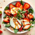 Salade van brie en aardbei