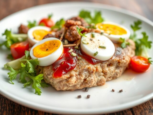 Salade van eendenborstfilet — AI-gegenereerde illustratie