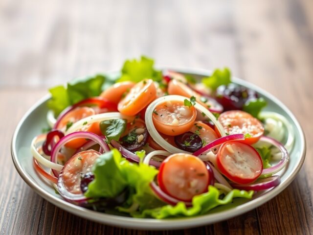Salade van gamba’s,venkel en pruimen