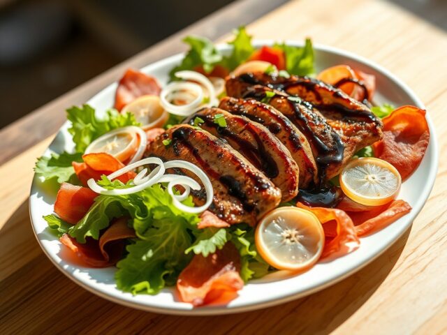 Salade van gebakken kippenlevertjes en ( zieopm )