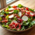 Salade van geitenkaas en spek met frambozendressin