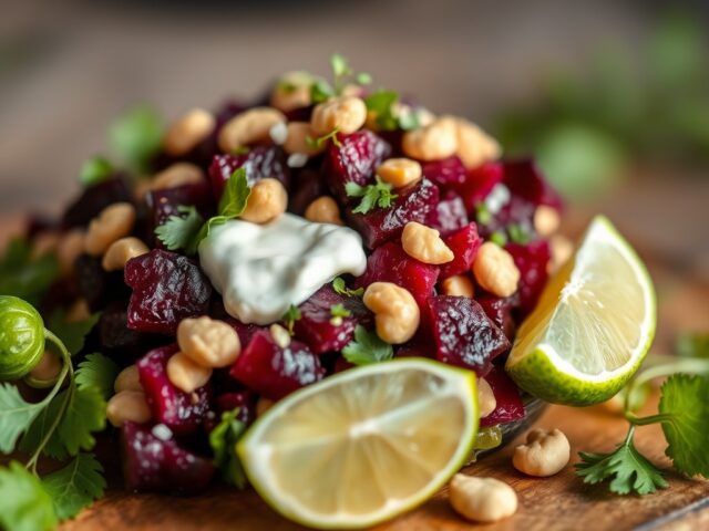 Salade van gepofte bietjes en cashewnoten