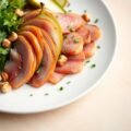 Salade van gerookte eendenfilet met peer