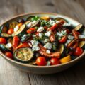 Salade van geroosterde groenten met kerstomaat