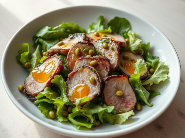 Salade van haasfilets met honingdressing