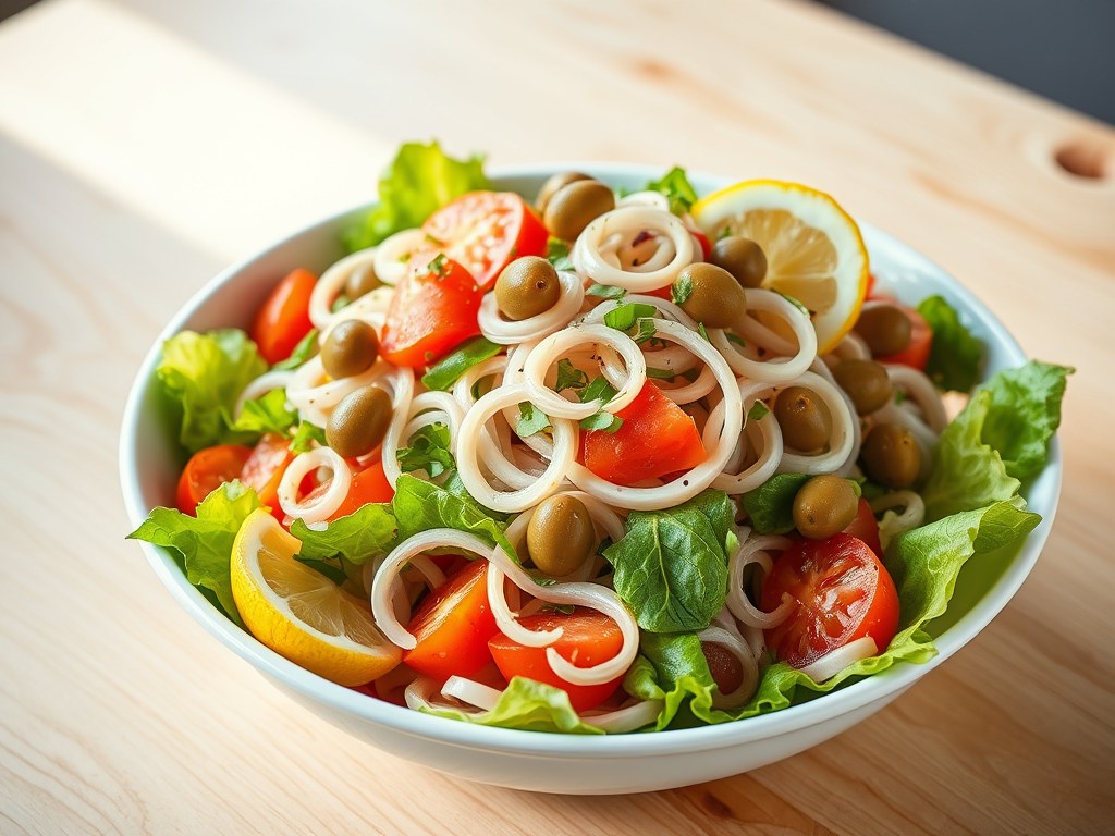 Salade van Inktvis (Insalata di seppi), AI-gegenereerde illustratie