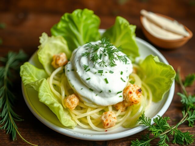Salade van kreeft met champagnemousse